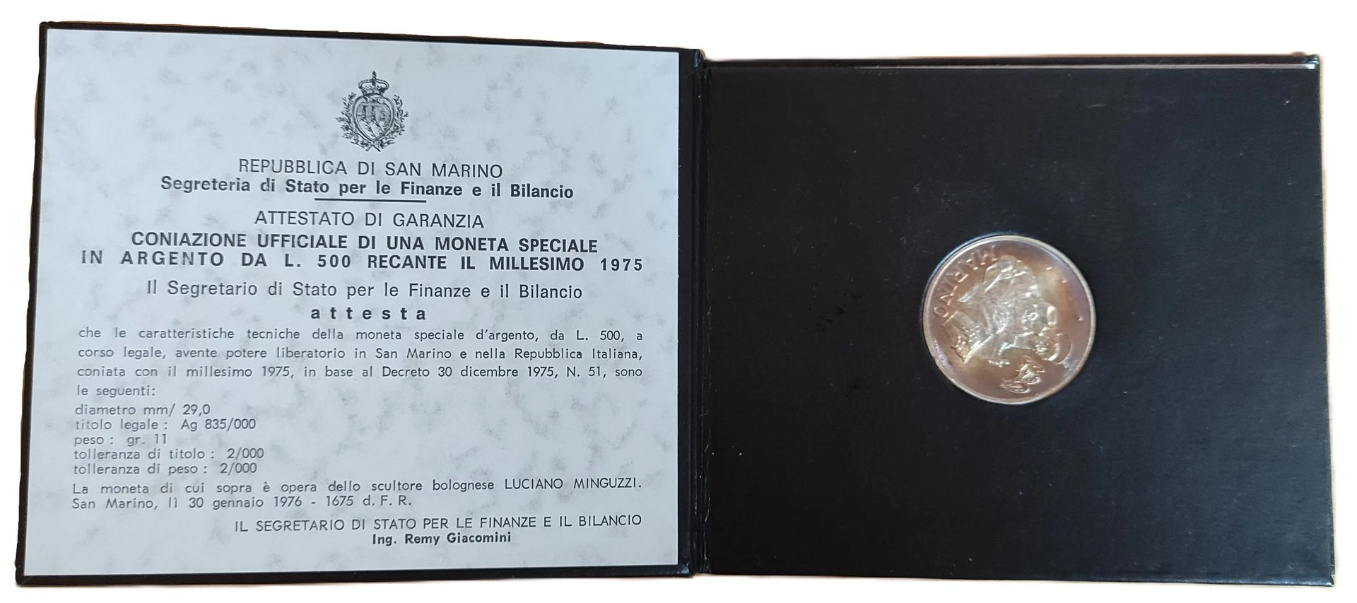 [F53-MCO-2] Set 500 Lire – 1975